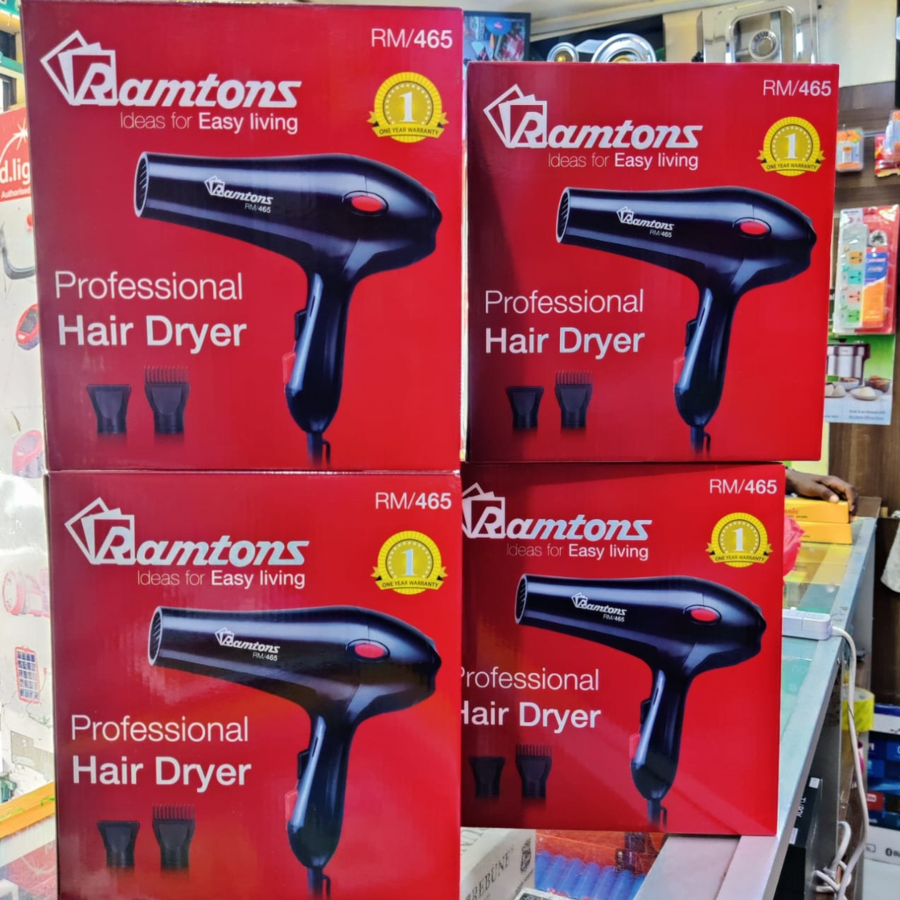 Professional Hair Dryer RM/465 1800W 2 Speed &amp; 3 Heat Settings Removable Filter AC Motor