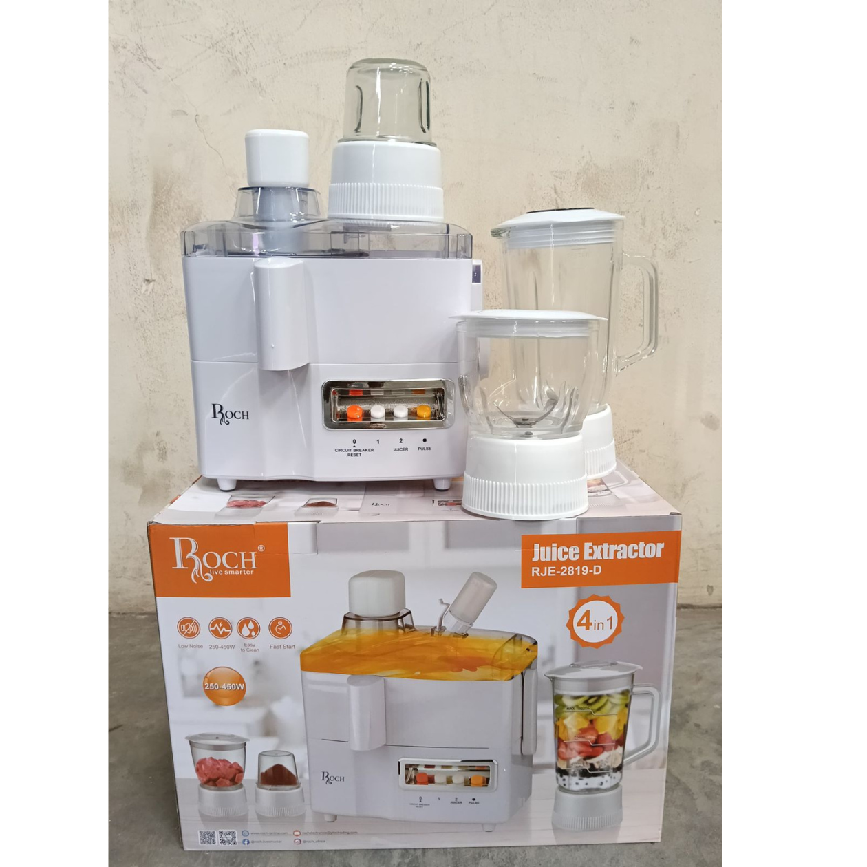 Roch 4 in 1 Juicer -blender-grinder and mill food processor