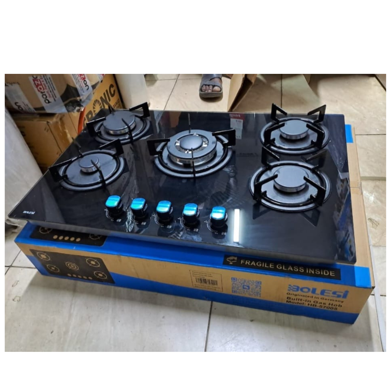 Bolesi inbuilt 5 burner full gas tampared glass cooker - Image 2