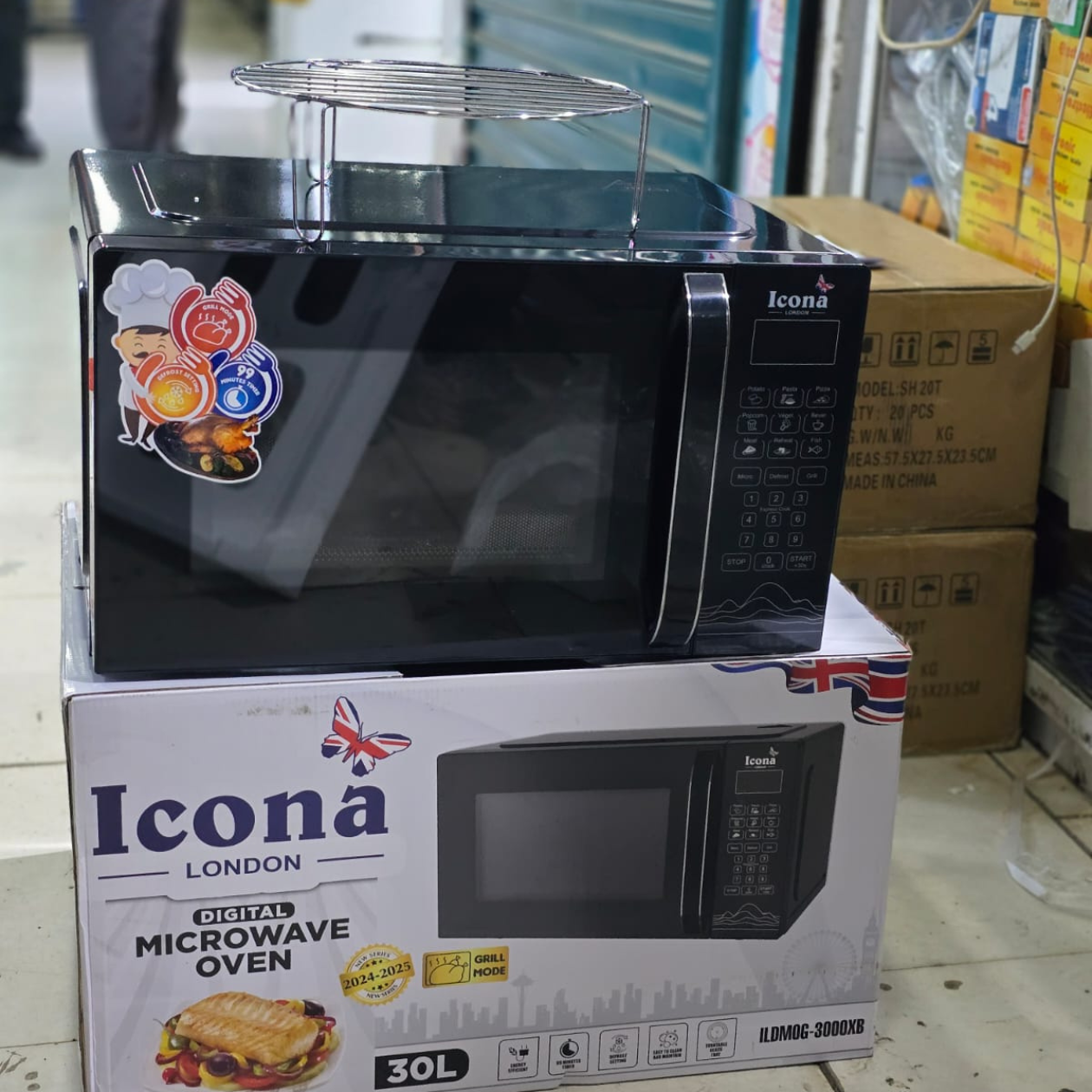 30 litres icona digital microwave with grill - Image 3
