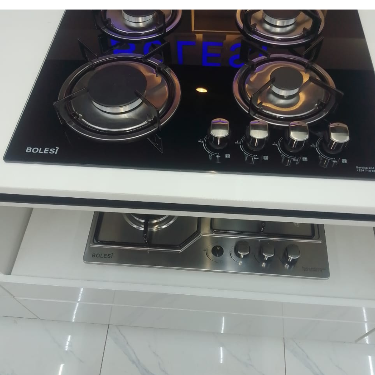 Bolesi hob 4 gas burners  inbuilt glass tampared gas hod