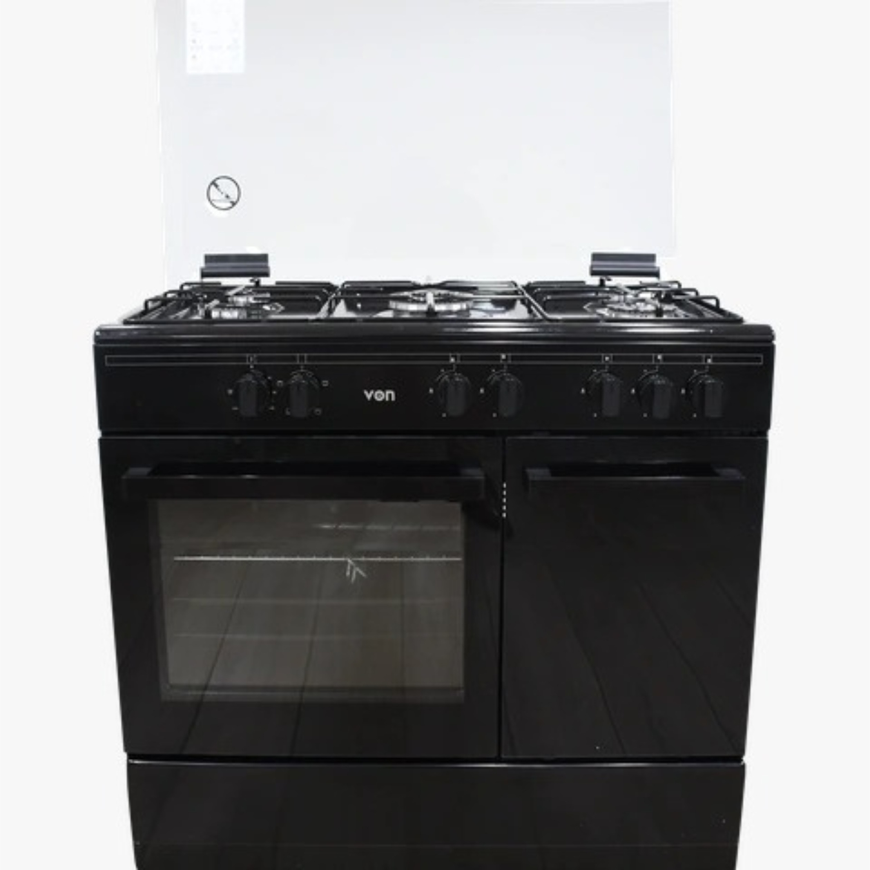 60*90 VON VCF965031NSK Freestanding Cooker – 5 Gas Burners, Enamel Pan Support.