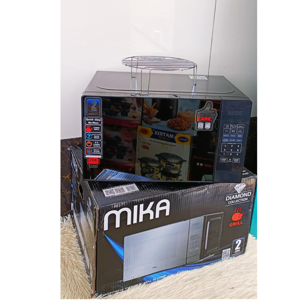 MIKA MICROWAVE OVEN GRILL 20LTR With 1000W Grill Silver