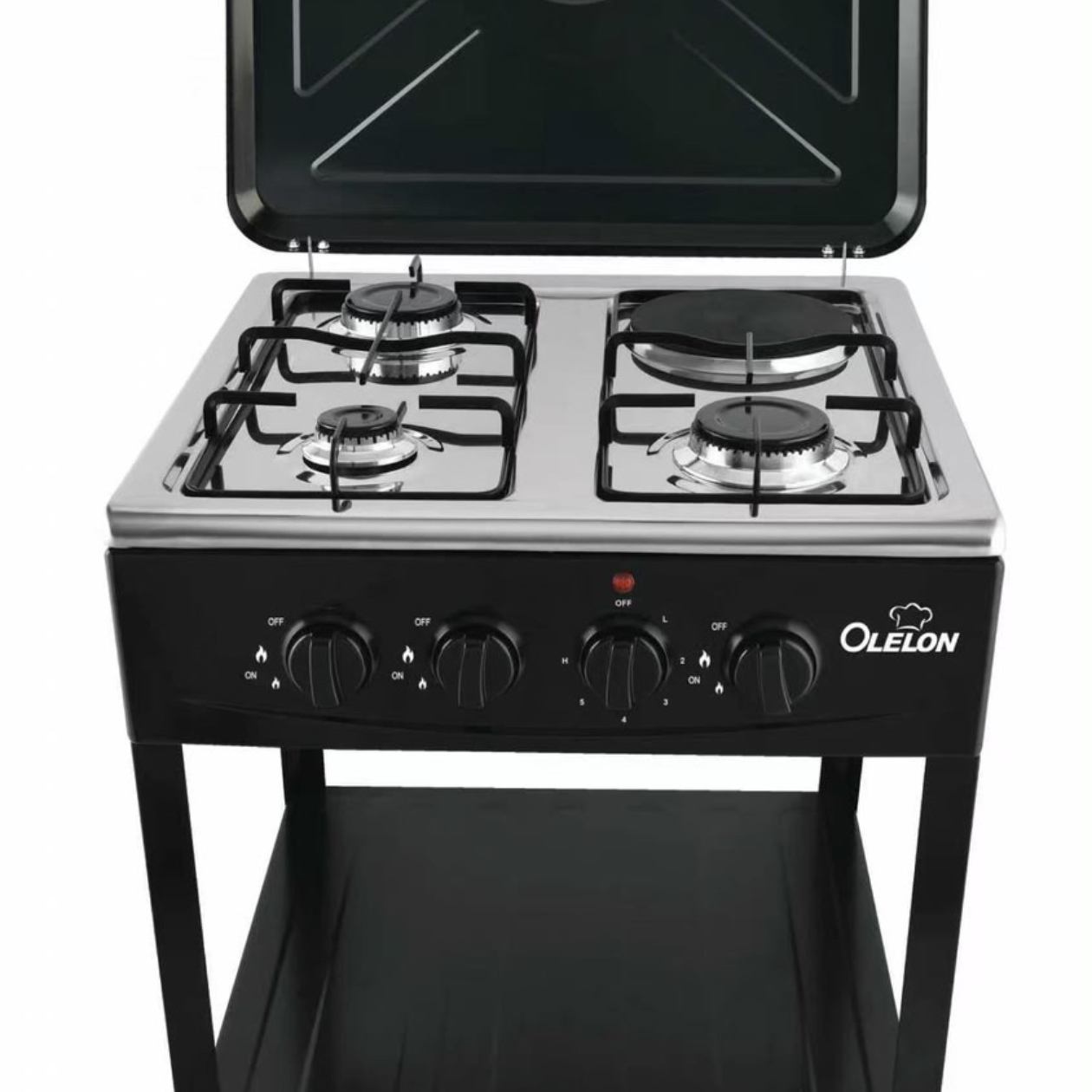 Olelon 3+1 standing cooker with shelves