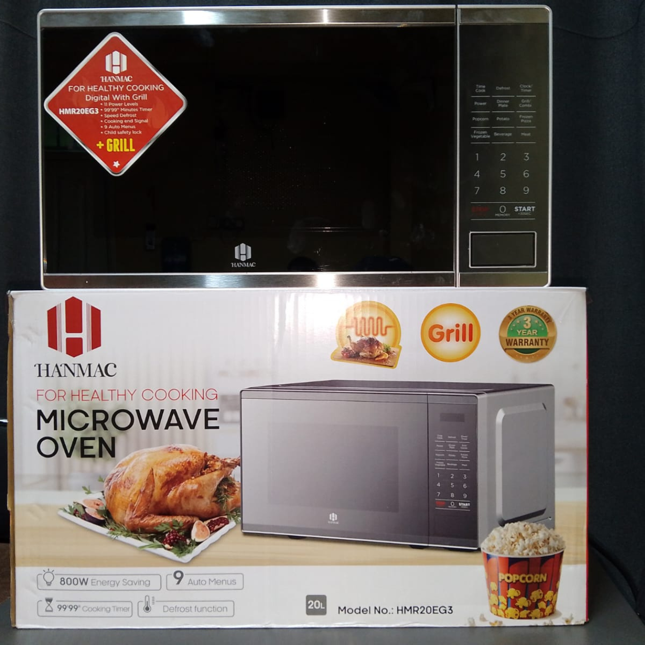 Silver Hanmac 20L digital plus grill microwave (3 years warranty) - Image 3