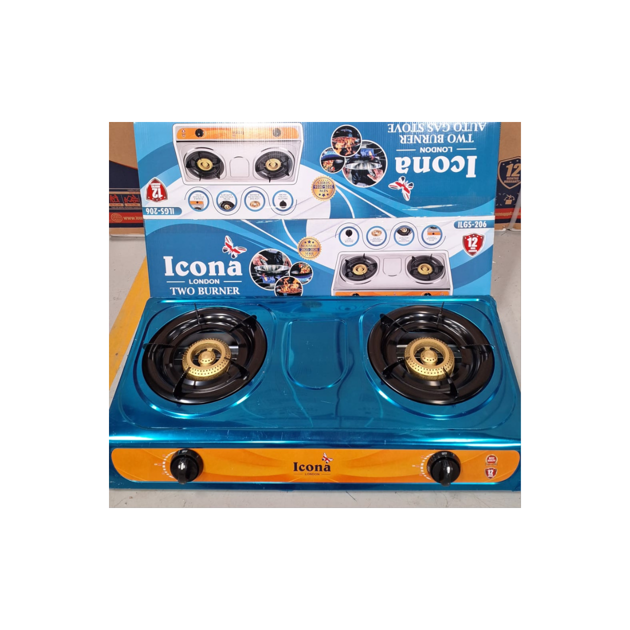 Icona 2 burner gas stove stainless steel cooker @2700