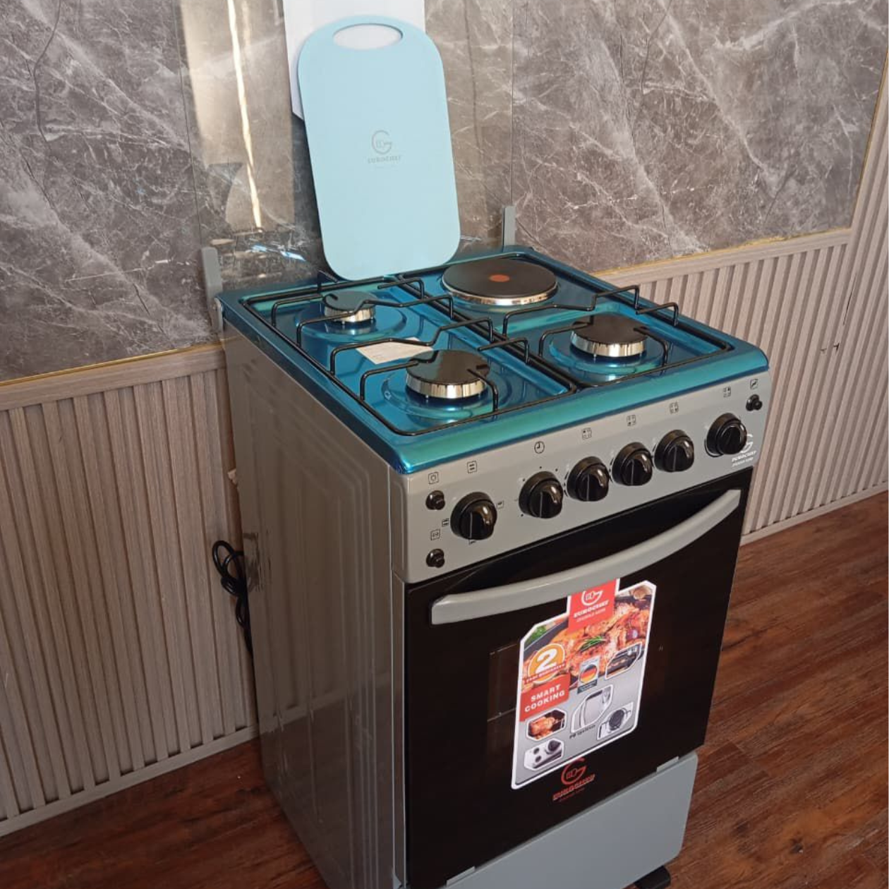 Eurochef 50 by 55 Free Standing 3 Gas Burner +1 Electric Cooker