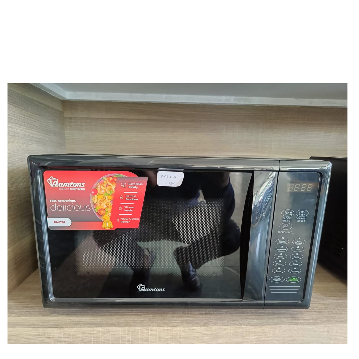 Ramtons 20 LITRES DIGITAL MICROWAVE BLACK - RM/762